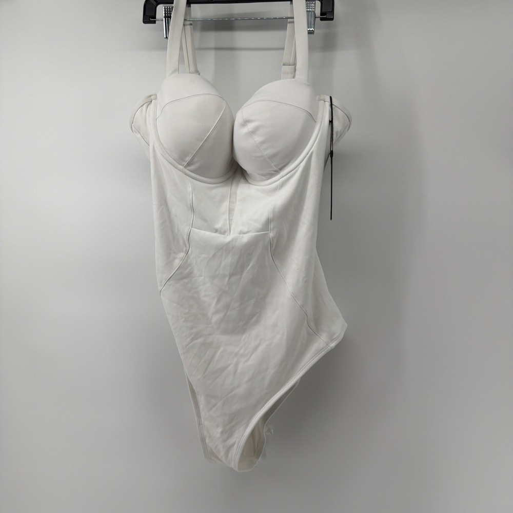 TA3 BOMBSHELL ONE PIECE SWIMSUIT WHITE SWIM SHAPING SIZE XL REG/LONG C-DD Read